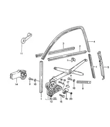 电动车窗 / 车窗导轨 - COUPE - 968 1992-95