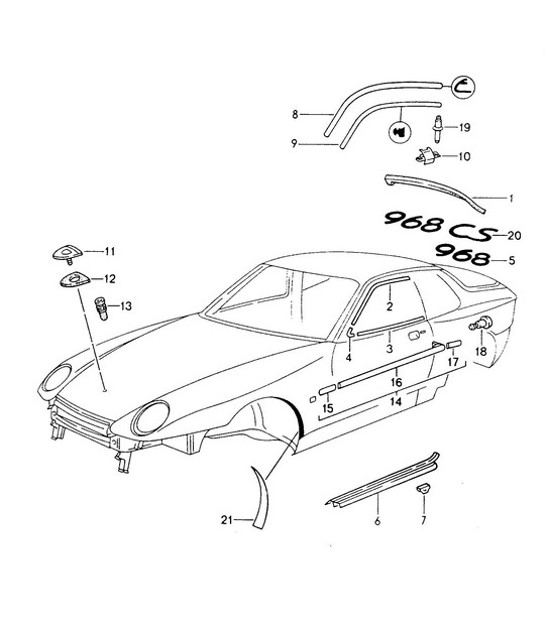 Diagram 810-000 Porsche 开曼 S 3.4L 987C 2005-08  车身