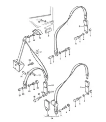 Seat belt - Rear - 968 1992-95
