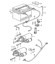 Anlasser / Batterie / Kabelbäume 968 1992-95