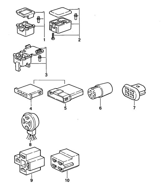 Connector housing - 4-pole - 968 1992-95