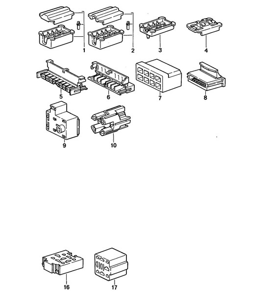 Connector housing -  8-pole, 9-pole - 968 1992-95