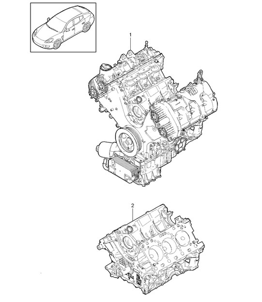 Motore base / Blocco corto (Modello: 4620,4640) Panamera 970 (G1) 3.6L >>2013