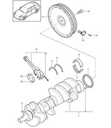 Bielle de vilebrequin (Modèle : 4820,4840, 4870,CXPA, CXRA,CXR, CWBA,CWB, CWCA,CWC) Panamera 970 (G1) 4,8L 2010-16