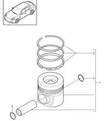Pistone/fasce elastiche (Modello: CGEA,CGE, CGFA) Panamera 970 (G1) 3.0L HYBRID 2012-16