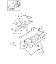 Couvercle de soupape (Modèle : 4620,4640, CWAA,CXNA) Panamera 970 (G1) 3,6L 2010-16