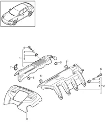Engine cover (Model: 4820,4840, 4870,CXPA, CXRA,CXR, CWBA,CWB, CWCA,CWC) Panamera 970 (G1) 4.8L 2010-16