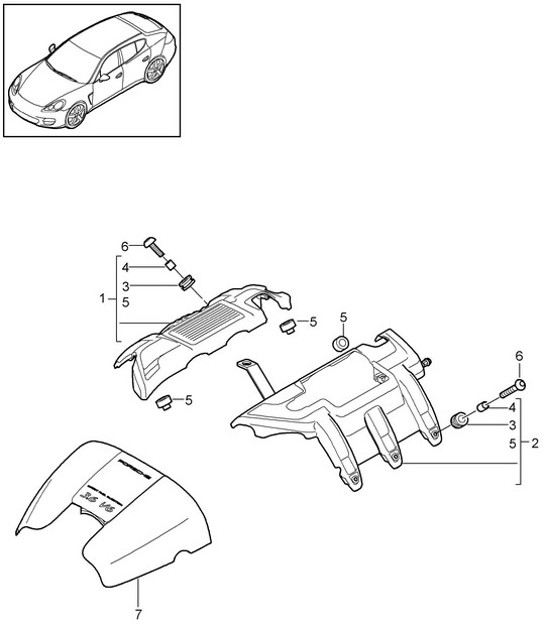 Diagram 103-035 Porsche Boxster 986/987/981 (1997-2016) Engine