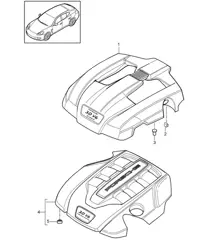 Engine cover (Model: CGEA,CGE, CGFA,CRCC, CRCB,CWJA, CWDA,CWD, CWFA,CWF) Panamera 970 (G1) 3.0L HYBRID / 3.0L DIESEL / 3.0L 2012-16