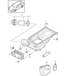 导油壳 / 机油滤清器 / 热交换器 (型号: 4820,4840, 4870,CXPA, CXRA,CXR, CWBA,CWB, CWCA,CWC) Panamera 970 (G1) 4.8L 2010-16