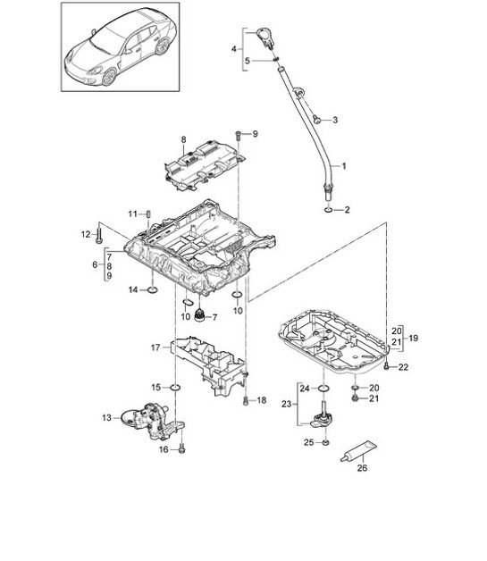 Diagram 104-045 Porsche Cayenne MK3 (958) 2010-2017 Motor