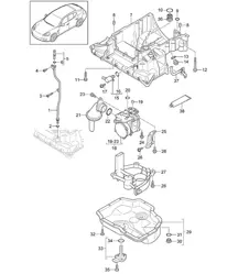Alloggiamento conduttore dell'olio / Pompa dell'olio / Pompa del vuoto / Coppa dell'olio (Modello: CRCC,CRCB, CWJA) Panamera 970 (G1) 3.0L DIESEL 2012-16