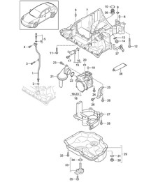 Oil-conducting housing / Oil pump / Vacuum pump / Oil sump (Model: CRCC,CRCB, CWJA) Panamera 970 (G1) 3.0L DIESEL 2012-16