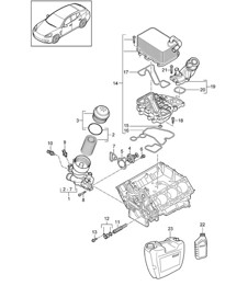 Ölfilterflansch / Ölkühler (Modell: CRCC,CRCB, CWJA) Panamera 3.0L DIESEL 2012-16