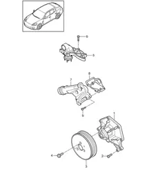冷却液泵 / 恒温器外壳 (型号：CGEA、CGE、CGFA) Panamera 970 (G1) 3.0L HYBRID 2012-16