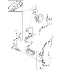 Water cooling - 2 - (Model: 4820,4840, 4870,CXPA, CXRA,CXR, CWBA,CWB, CWCA,CWC) Panamera 970 (G1) 4.8L 2010-16