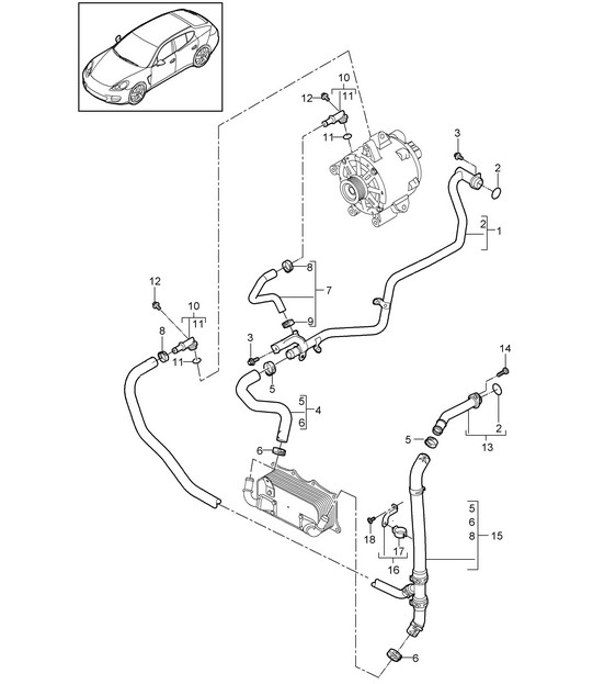 Refroidissement par eau - 2 - (Modèle : 4620,4640, CWAA,CXNA) Panamera 970 (G1) 3,6L 010-16