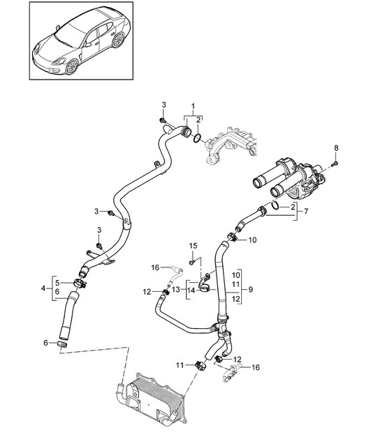 Refroidissement par eau - 2 - (Modèle: CWDA,CWD, CWFA,CWF) Panamera 970 (G1) 3.0L 2014>>