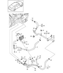 Coolant cooling system / Additional coolant pump (Model: CGEA,CGE, CGFA) Panamera 970 (G1) 3.0L HYRBID  2014>>