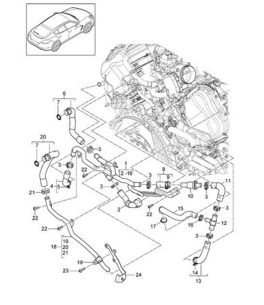 Diagram 105-063 Porsche Cayman 2.9L 987C MKII 2009-12 Moteur