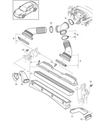 Sistema filtro aria (Modello: 4820,4840, CXPA,CXRA, CXR) Panamera 970 (G1) 4.8L 2010-16