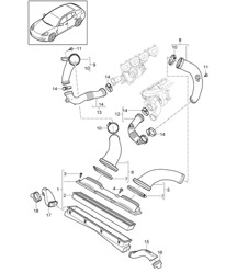 Sistema filtro aria (Modello: 4870,CWBA, CWB,CWCA,CWC) Panamera 970 (G1) 4.8L Turbo 2010-16