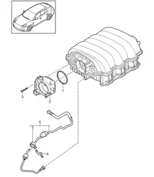 Drosselklappenadapter / Tankentlüftung (Modell: 4620,4640, CWAA,CXNA) Panamera 970 (G1) 3.6L 2010-16