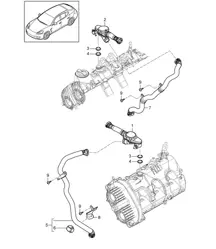 Crankcase housing / Bleeding (Model: CWDA,CWD, CWFA,CWF) Porsche 970 (G1) 3.0L 2014>>