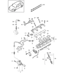 Kraftstoffsammelrohr / Hochdruckinjektor / Hochdruckpumpe (Modell: CGEA,CGE, CGFA) Panamera 970 (G1) 3.0L HYBRID 2012-16