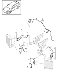Tuyau de suralimentation / pression (Modèle: 4870,CWBA, CWB,CWCA,CWC) Panamera 970 (G1) 4.8L Turbo 2010-16