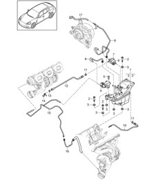 Supercharging / Vacuum reservoir / Control line / Pressure line (Model: CWDA,CWD, CWFA,CWF) Panamera 970 (G1) 3.0L 2014>>