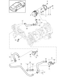Système de purification des gaz d&#39;échappement avec. injection d&#39;air secondaire (Modèle : 4820,4840, 4870,CXPA, CXRA,CXR, CWBA,CWB, CWCA,CWC+ PR:165,7MM) Panamera 970 (G1) 4,8L 2010-16