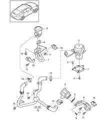 Système de purification des gaz d&#39;échappement avec. injection d&#39;air secondaire (Modèle: CWDA,CWD, CWFA,CWF) Panamera 970 (G1) 3.0L 2014&gt;&gt;