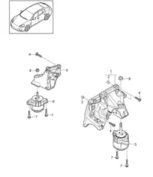 发动机悬架 / 发动机支架控制台 / 发动机支架 (型号：CWDA、CWD、CWFA、CWF+ PR:338) Panamera 970 (G1) 3.0L 2014>>