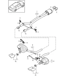 Auspuffanlage / Vorschalldämpfer / Endschalldämpfer (Modell: 4820,4840+ PR:-176) Panamera 970 (G1) 4.8L >>2013
