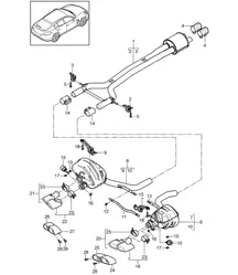 Auspuffanlage / Vorschalldämpfer / Endschalldämpfer (Modell: 4870,CWBA, CWB,CWCA, CWC+ PR:-176, -186,-016) Panamera 970 (G1) 4.8L Turbo 2013-16