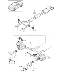Auspuffanlage / Vorschalldämpfer / Endschalldämpfer (Modell: 4620,4640, CWAA,CXNA+ PR:-XLF) Panamera 970 (G1) 3.6L 2010-16