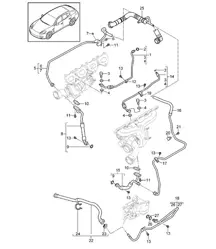 Oil pipe for Exhaust gas turbocharger (Model: 4870,CWBA, CWB,CWCA,CWC) Panamera 970 (G1)  4.8L TURBO 2010-16