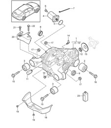 后桥差速器 (PR:220,221) Panamera 970 (G1) 2010-16