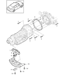 发动机和变速箱安装部件 / 变速箱托架 (型号：A7010、A7011) Panamera 970 (G1) 3.0L 柴油 2012-16