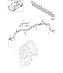 - PDK - Caja de cambios / Enfriador de aceite de cambios / Tubería de aceite (Modelo: C7000,C7005, C7030,C7035, C7050,C7001, C7031,C7051) Panamera 970 (G1) 2010-16