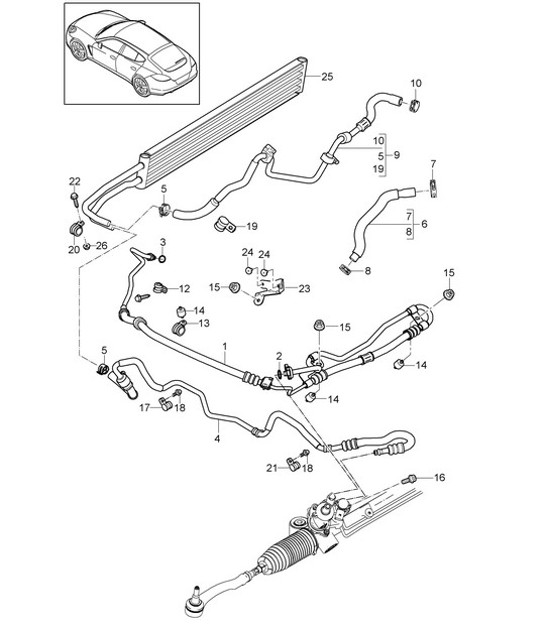 Diagram 403-012 Porsche 997 MKII GT2 RS 2011-13 Front Axle, Steering 