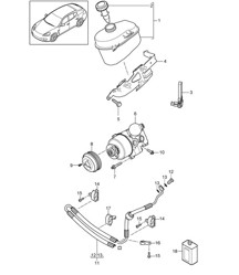 Direction assistée / Pompe tandem / Réservoir d&#39;huile / Tuyau de pression / - PDCC - (Modèle : CWAA,CXNA, CXPA,CXRA, CXR,CWBA, CWB,CWCA, CWC,CWDA, CWD,CWFA, CWF+ PR:351,355) Panamera 970 ( G1) 3,0L / 3,6L / 4,8L 2014&gt;&gt;