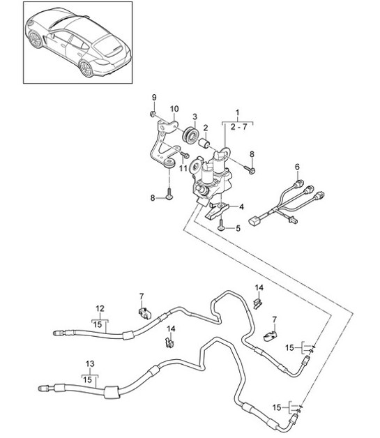 Diagram 501-030 Porsche 957 Cayenne 3.6L 2007-10 Rear Axle