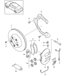 盘式制动器 / 后轴 (型号：4820,4840, CGEA,CGE, CGFA) Panamera 970 (G1) 4.8L / 3.0L HYBRID >>2013
