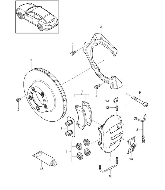 Disc brake / Rear axle (Model: CWBA,CWB, CWCA,CWC) Panamera 970 (G1) TURBO / TURBO S 2014>>