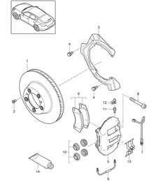 盘式制动器 / 后轴 (型号：4620,4640, CRCC,CRCB) Panamera 970 (G1) 3.6L / 3.0L 柴油 >>2013