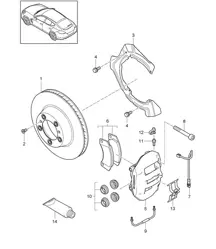 Freno a disco / Asse posteriore (Modello: CWAA,CWFA, CWF,CGEA, CGE,CGFA, CRCB,CRCC, CWJA) Panamera 970 (G1) 3.6L / 3.0L DIESEL / 3.0L HYBRID 2014>>