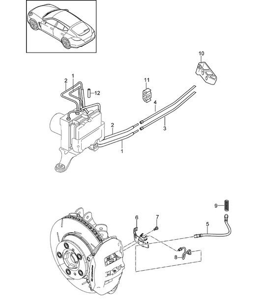 Remleiding / Bodemplaat / Achteras Panamera 970 (G1) 2010-16