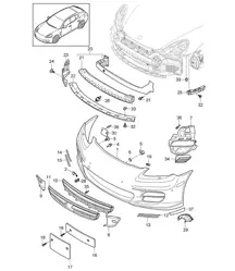 Front bumper (PR:-XAP) Panamera 970 (G1) >>2013
